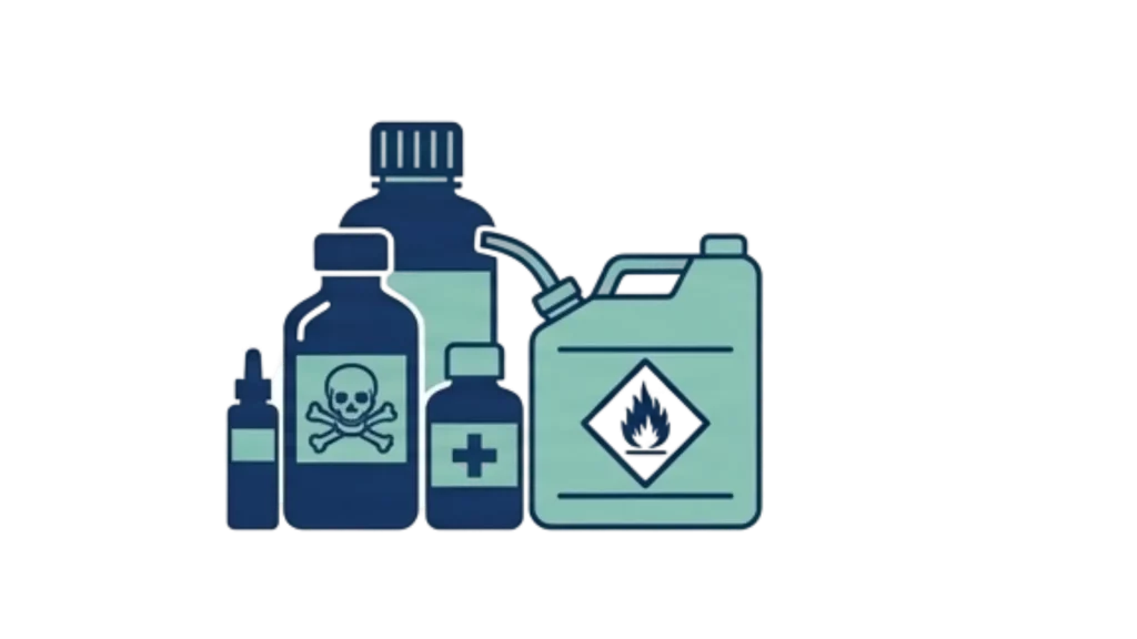 Produits non collectés par Novacyd : produits chimique, solvants et huiles